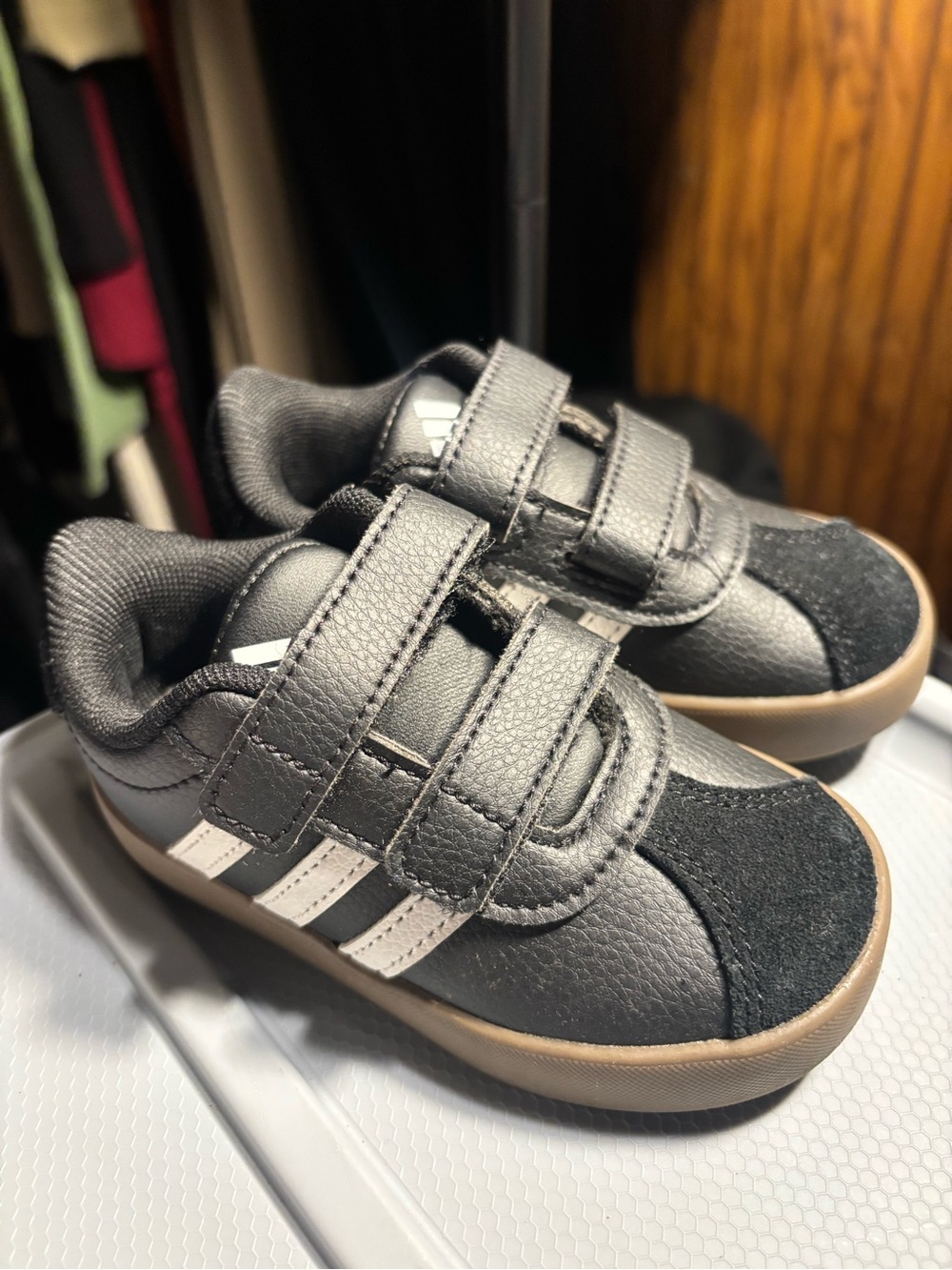 Toddler Adidas Black Velcro Casual Sneakers
